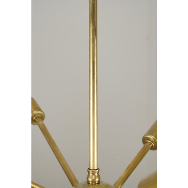 Late 20th Century Mid Century Brass Sputnik Twelve Light Chandelier For Sale - Image 5 of 7
