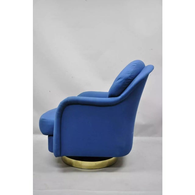 Late 20th Century Milo Baughman Thayer Coggin Mid Century Modern Swivel Tilt Club Lounge Chair For Sale - Image 10 of 12
