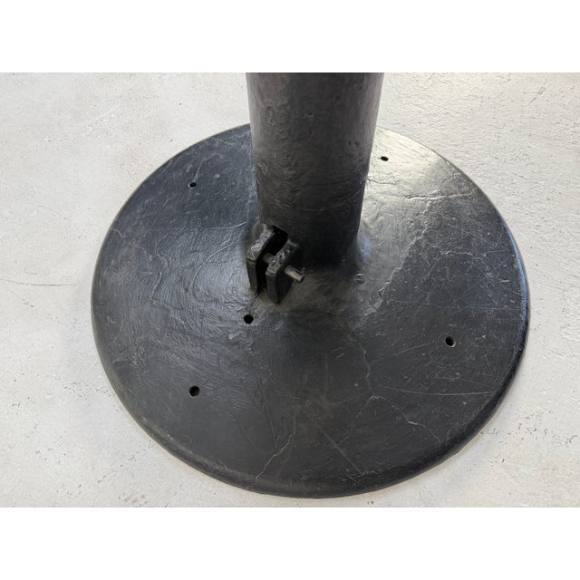 1920s Industrial Pedestal Table With Glass Top For Sale - Image 10 of 12