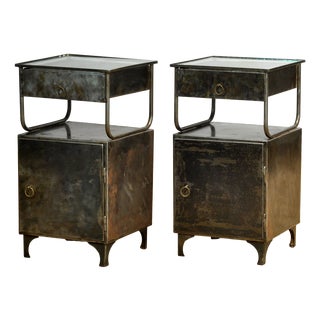 Vintage Iron Bedside Tables, 1950s, Set of 2 For Sale