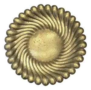 Vintage Italian Mid-Century Modern Egidio Casagrande Borgo Trento Hammered Brass Footed Swirl / Swirled Bowl