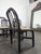 Black Black Lacquered Rattan Chairs with Fabric Seats, 1970s, Set of 6 For Sale - Image 8 of 10