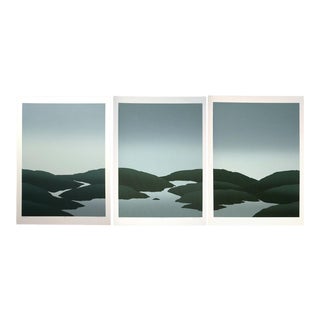 1980s "Wellspring I, II, III" Minimalist Triptych Serigraph Prints by Jim Boutwell - Set of 3 For Sale