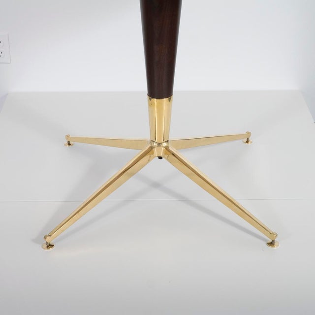 Wood and brass table in the style of Cesare Lacca For Sale - Image 9 of 11