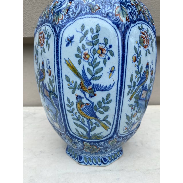 Ceramic Large Blue & White French Faience Ginger Jar With Birds Desvres, Circa 1880 For Sale - Image 7 of 9