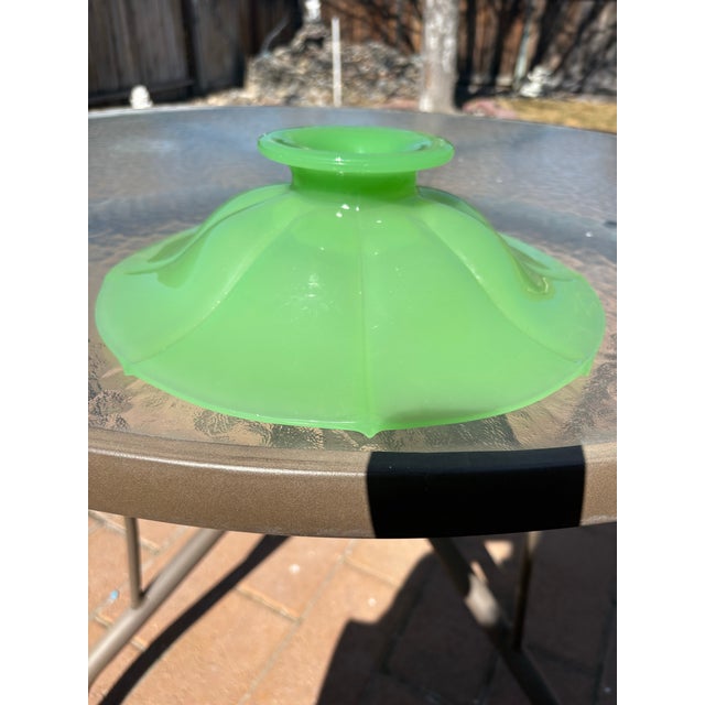 Art Deco 1930s Fenton Jade Consul Pedestal Bowl For Sale - Image 3 of 3