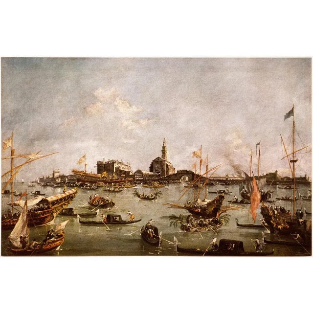 Paper After Francesco Guardi "Venice: The Doge Embarking on the Bucentaur", First Edition Vintage Lithograph For Sale - Image 7 of 9