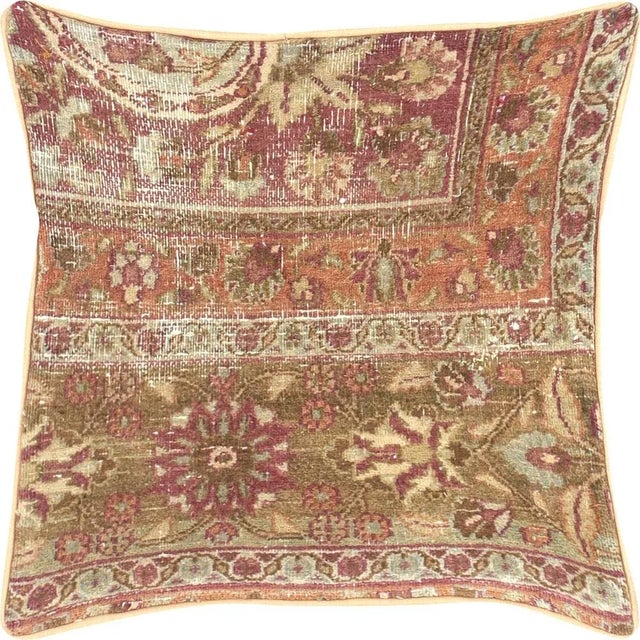 1960s Persian Meshed Pillow. Hand woven in the Tabriz region of Northern Iran. 522196