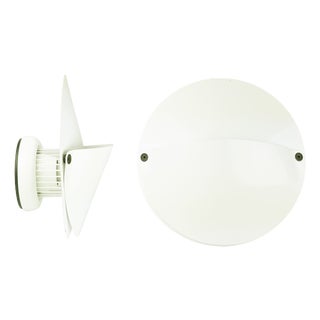 Giovi Wall Lamps in White Metal and Rubber by Achille Castiglioni for Flos, 1976, Set of 2 For Sale