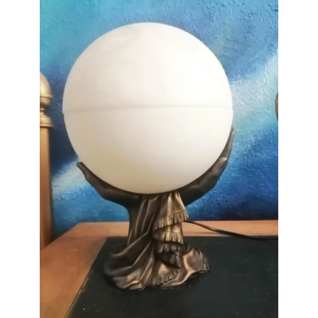 Vintage Art Deco Style French Natural Alabaster Table Lamp For Sale - Image 12 of 18