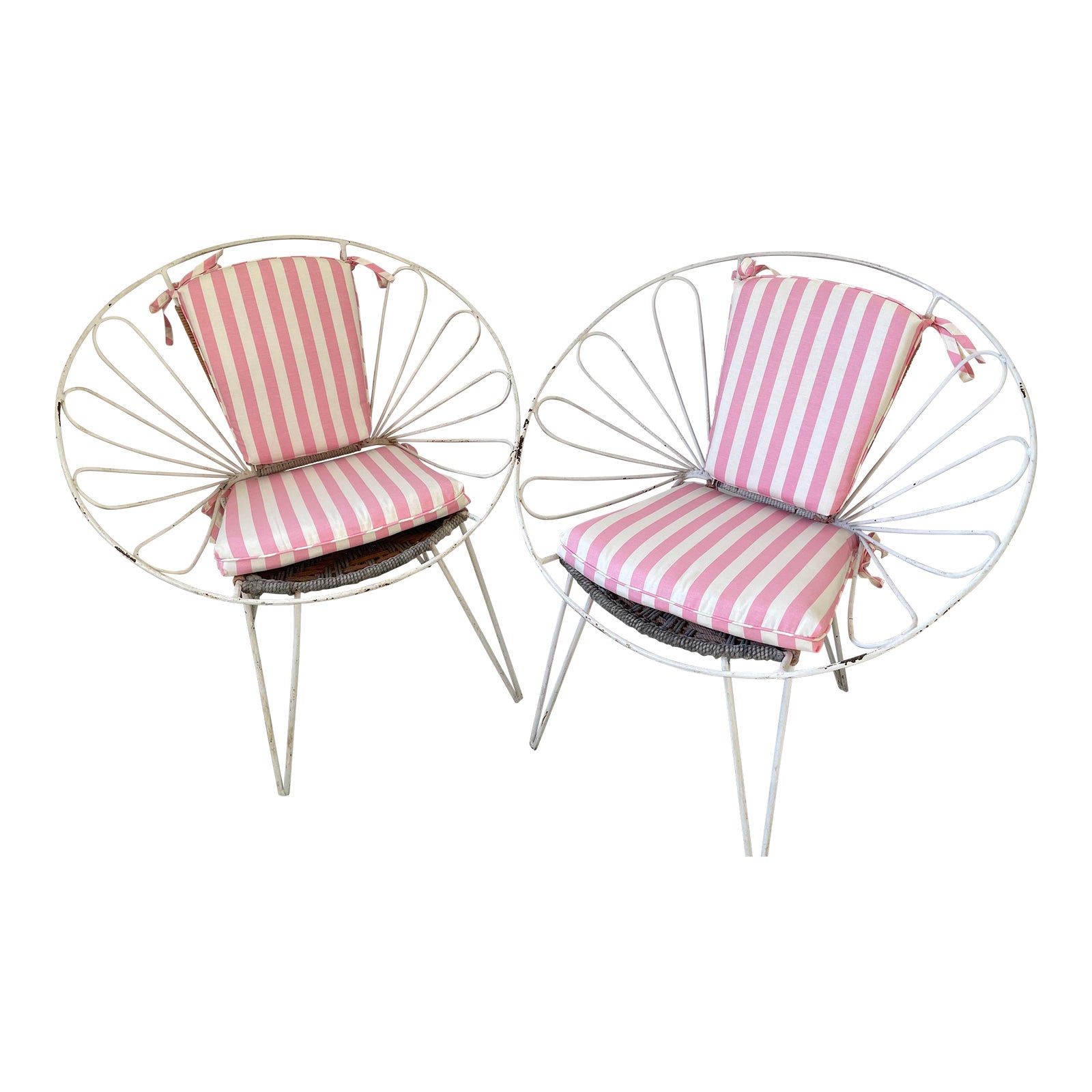 Mid 20th Century Iron Wrought Mid Century French Country Outdoor Chairs