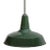 Vintage Industrial Chic Pendant Light With Green Enamel Shade For Sale