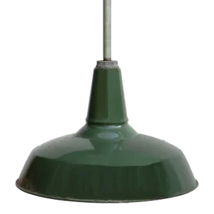 Vintage Industrial Chic Pendant Light With Green Enamel Shade