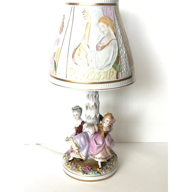 Porcelain Lithophane Table Lamp from PMP Plaue von Schierholz, 1950s For Sale - Image 9 of 18