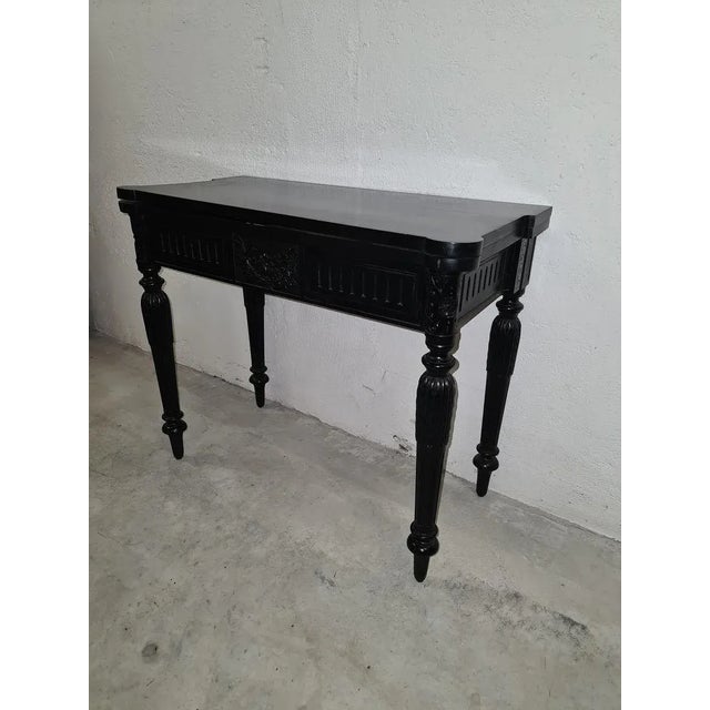 Antique Art Nouveau Black Game Table For Sale - Image 3 of 17