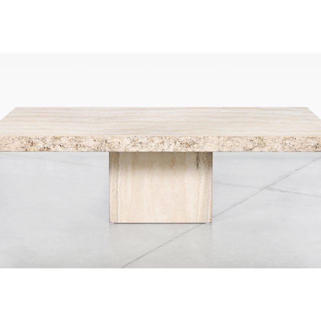 Stone 1970s Italian Modernist Live Edge Travertine Coffee Table by Stone International For Sale - Image 7 of 11