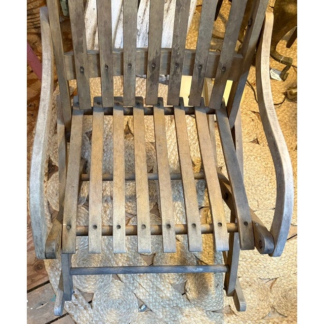 Early 20th Century Antique Wood Chair - Rocking Chair Likely for an Old Ocean Liner For Sale - Image 5 of 6
