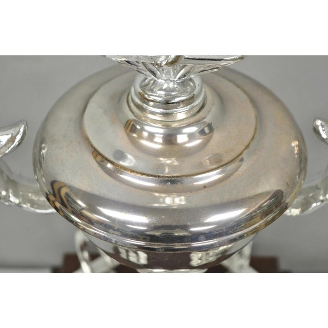 Vintage 1970s Silver Metal & Wood Figural Golf Trophy Award Cup John Sanzari For Sale - Image 9 of 14