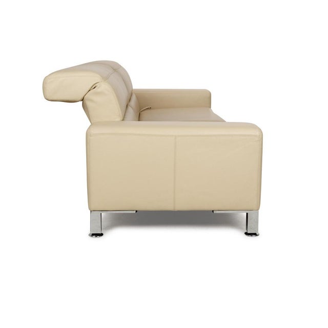 Alba 3-Seater Sofa in Beige Leather from Brühl For Sale - Image 14 of 17