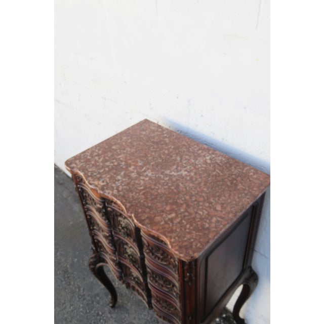 French M Singer Heavy Carved Marble Top Silver Chest 5843 For Sale - Image 12 of 12