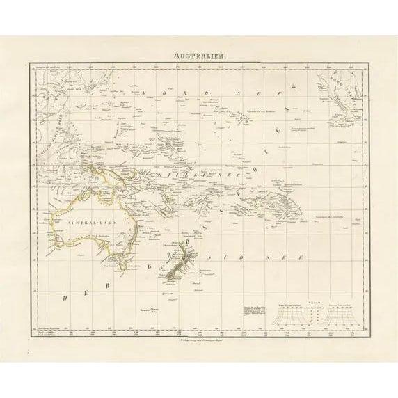 Antique Map of Australasia by Carl Flemming, 1855 For Sale