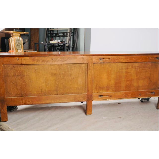 Mid 20th Century Monumental 10-Foot French Louis XV Provincial Carved Walnut Enfilade Sideboard For Sale In Los Angeles - Image 6 of 11