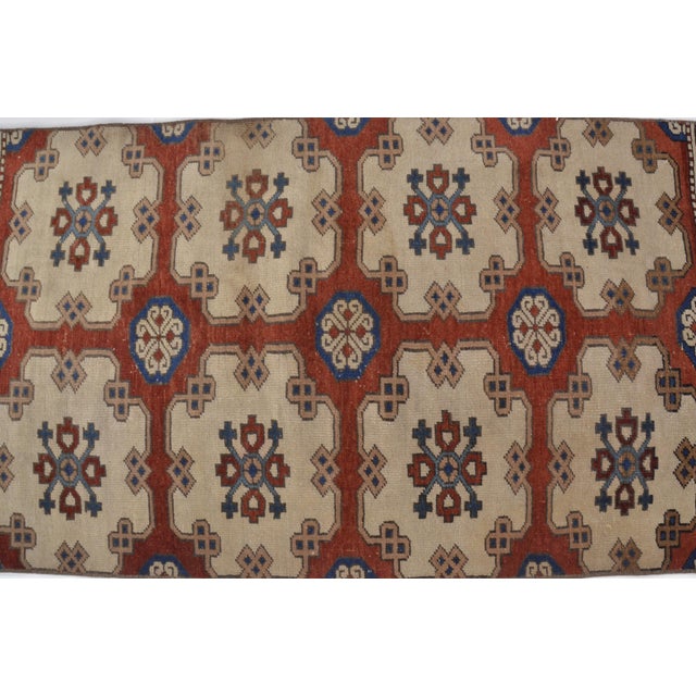 1960s Small Oushak Antique Wool Carpet For Sale - Image 5 of 10