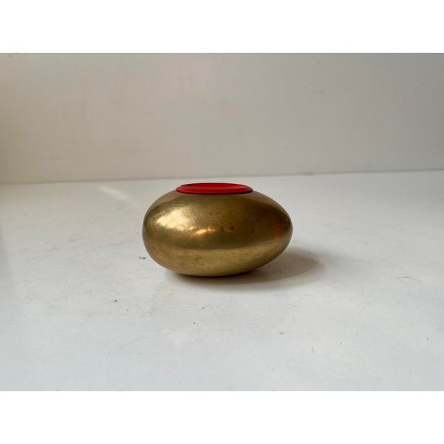 Danish Modern Egg-Shaped Money Bank in Brass by Hans Bunde for Carl Cohr, 1960s For Sale - Image 9 of 9