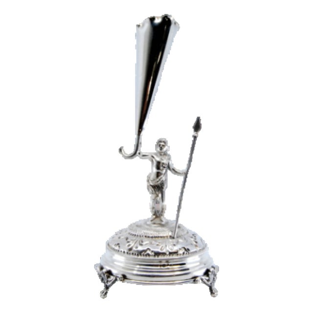 Silver Toothpick Holder with Warrior For Sale