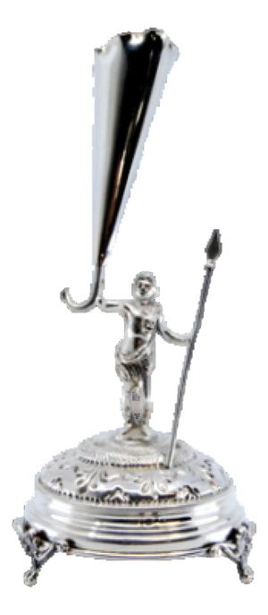 Silver Toothpick Holder with Warrior