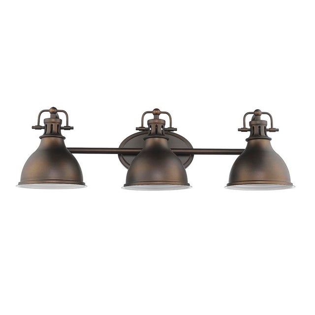 Warehouse 3 Light Vanity, Oiled Bronze Chairish