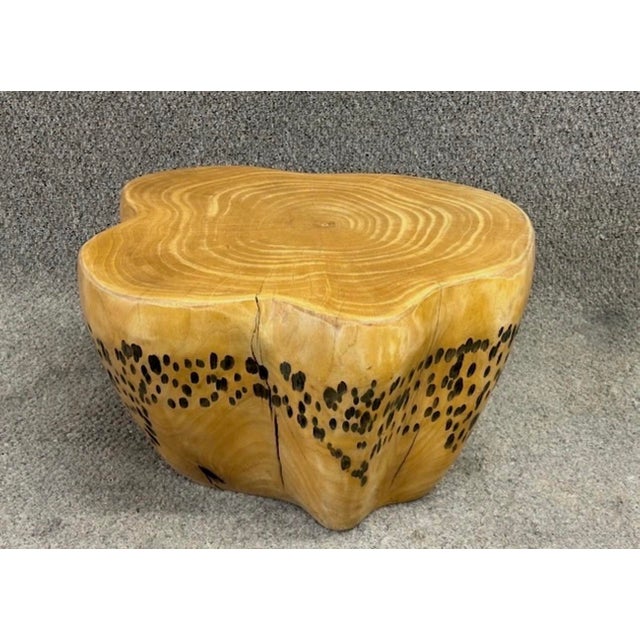 Mid-Century Modern Hand-Carved Mid-Century Golden Ash Table by Daniel Pollock, 13” H X 21” D For Sale - Image 3 of 9