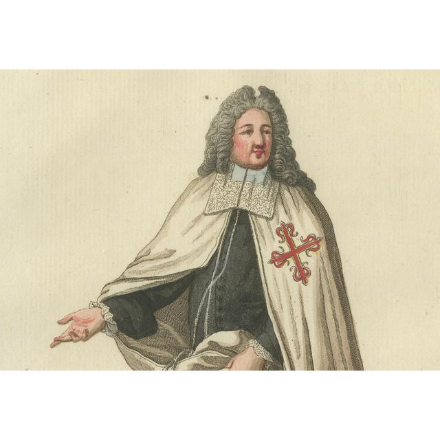 Schwan, Knight of the Order of Calatrava 18th-Century Hand-Colored Engraving, 1791, Print For Sale - Image 4 of 7
