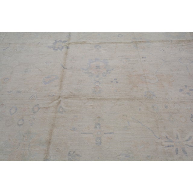 Turkish Oushak Hand Knotted Wool Rug, 12'x13'10" For Sale - Image 4 of 5
