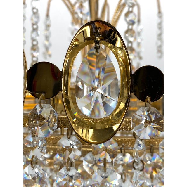 Golden 7-Light Chandelier from Preico Leuchten Leinau, 1970s For Sale - Image 12 of 18