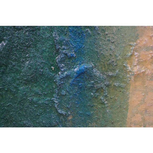 Metal 2015 Mike Elsass Abstract Modern Textured Metal Rust Art Plaque Panel 16" For Sale - Image 7 of 13