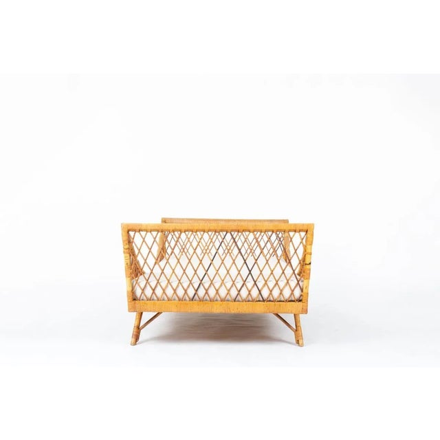 Mid-Century Modern Vintage Daybed in Rattan, 1950 For Sale - Image 3 of 12