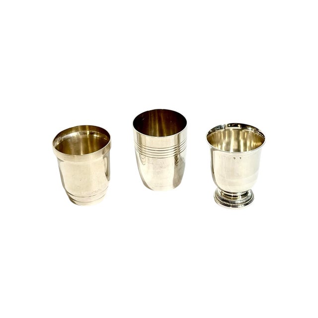 Maison Lancel Set of 3 French Art Deco Silver Cups or Matchstick Holders Including One by Maison Lancel For Sale - Image 4 of 12