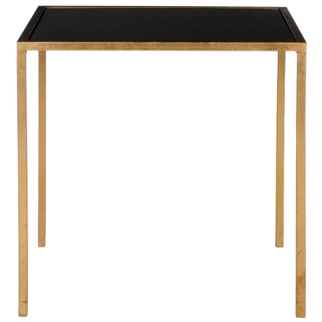 Mirror Top Accent Table in Gold & Black For Sale - Image 4 of 4