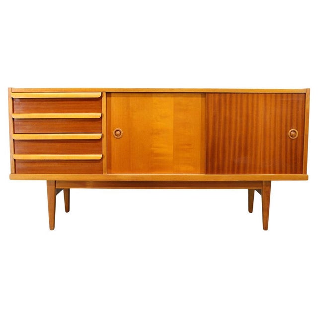 Mid-Century Teak and Maple Sideboard, Czechoslovakia, 1960s For Sale - Image 16 of 16