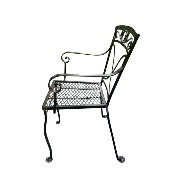 Vintage Salterini Wrought Iron Outdoor Patio Dining Chair, Attributed For Sale In New York - Image 6 of 9
