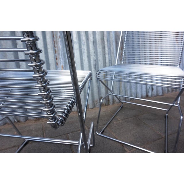 Metal Wire Dining Chairs attributed to Till Behrens, 1980s, Set of 4 For Sale - Image 18 of 18