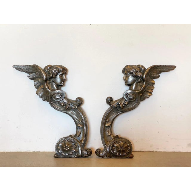 Antique Cast Iron Decorations, Set of 2 For Sale - Image 13 of 13