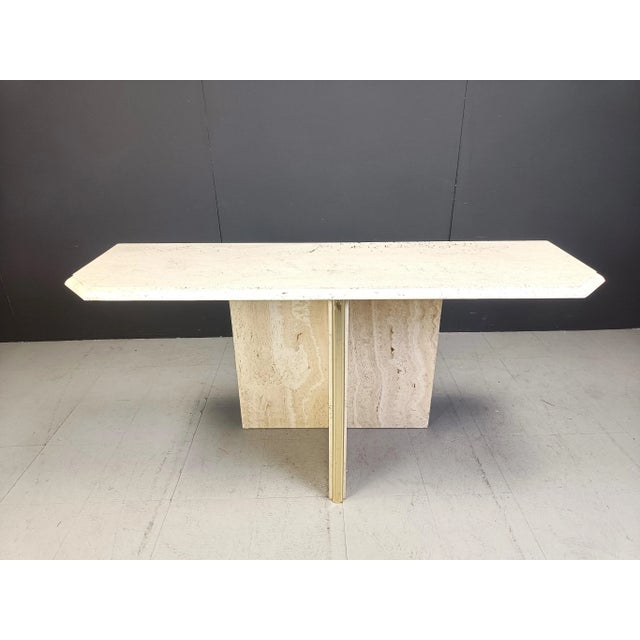 Vintage Travertine Console Table, 1970s For Sale - Image 6 of 11