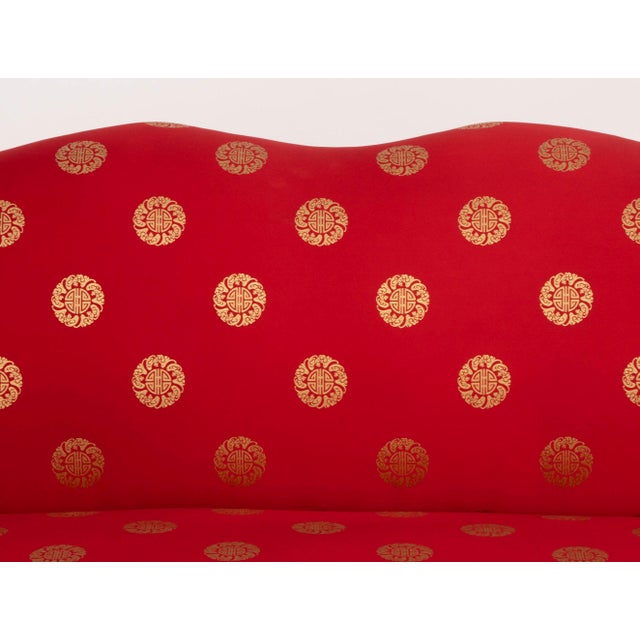 Queen Anne Style Camelback Sofa For Sale - Image 4 of 7