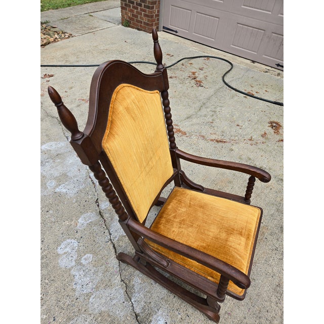 Textile Late 19th Century Antique Platform Rocker, Attributed to George Hunzinger For Sale - Image 7 of 12