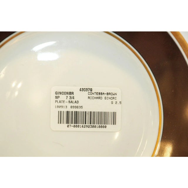 Richard Ginori Contessa Brown and Gold Porcelain Dinner Service, 93 Pieces, Italy, 1980s For Sale - Image 9 of 12