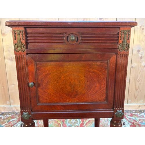 Antique Louis XVI Style Bedside Table in Mahogany and Mahogany Veneer For Sale - Image 12 of 13
