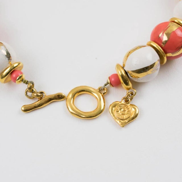 Metal Edouard Rambaud Paris Bi-Color Ceramic Pearl Necklace For Sale - Image 7 of 8