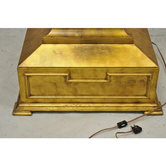 Vintage Hollywood Regency Gold Gilt Diamond Shaped Etagere Curio Display Cabinet For Sale - Image 9 of 11